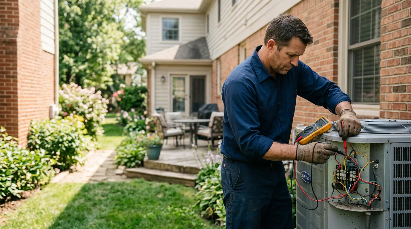 HVAC technician working near College Station, TX